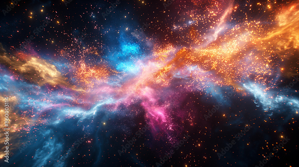 Naklejka premium Space colorful galaxy background