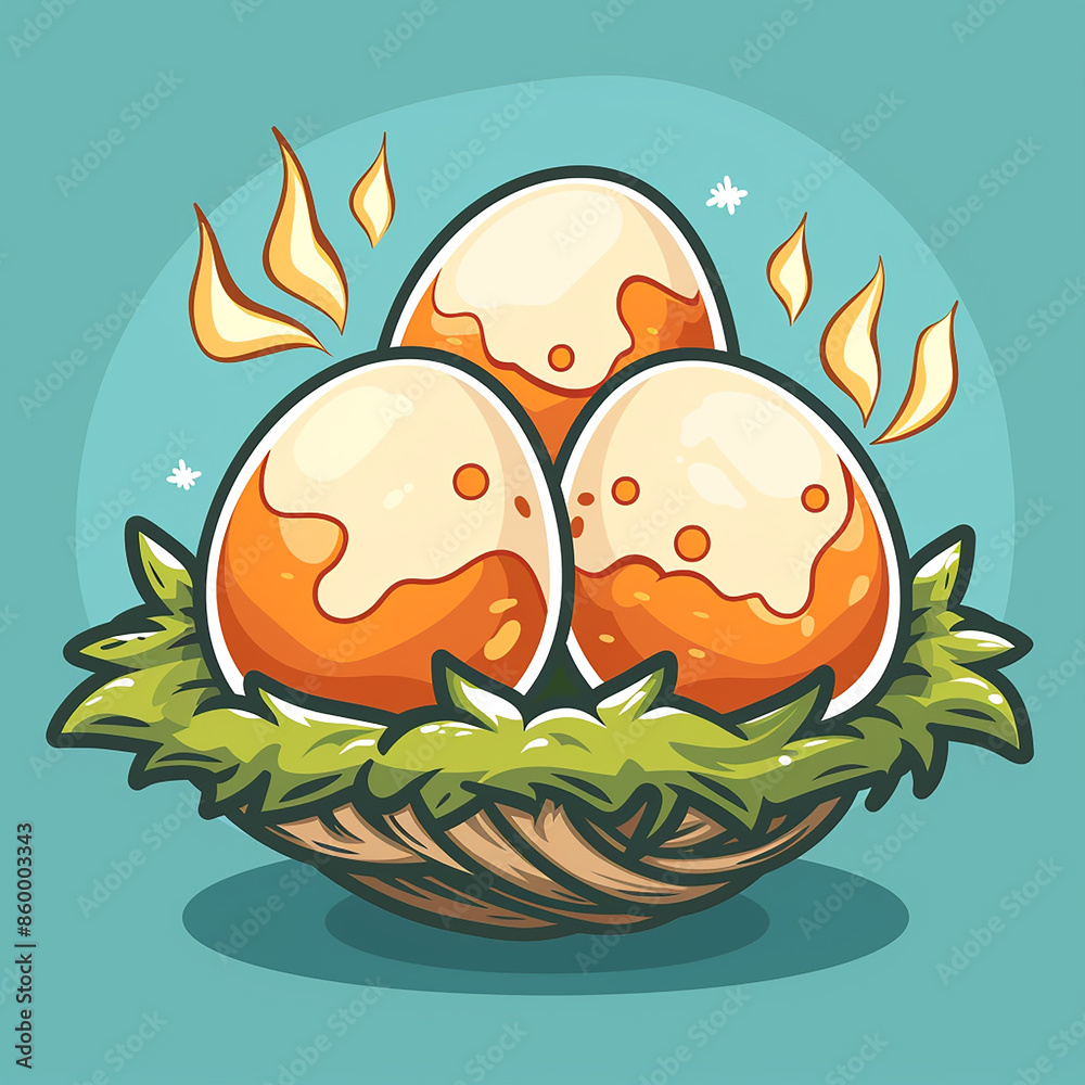 Vector_Quail_eggs_with_heat_cartoon_vector_icon_ Vector_Quail_eggs_with_heat_cartoon_vector_icon_