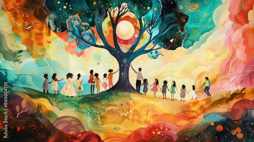 Fototapeta premium Positive Depict a positive environment where everyone is happy and supportive.