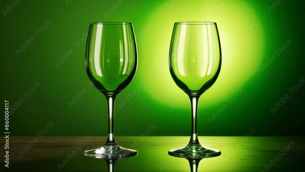 Elegant wine glasses on a table ready for a toast Elegant wine glasses on a table ready for a toast
