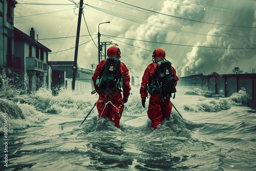 Flooding rescue team photo