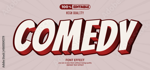 Comedy text effect. Editable text effect.