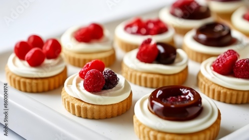 Deliciously tempting raspberrytopped mini cakes photo