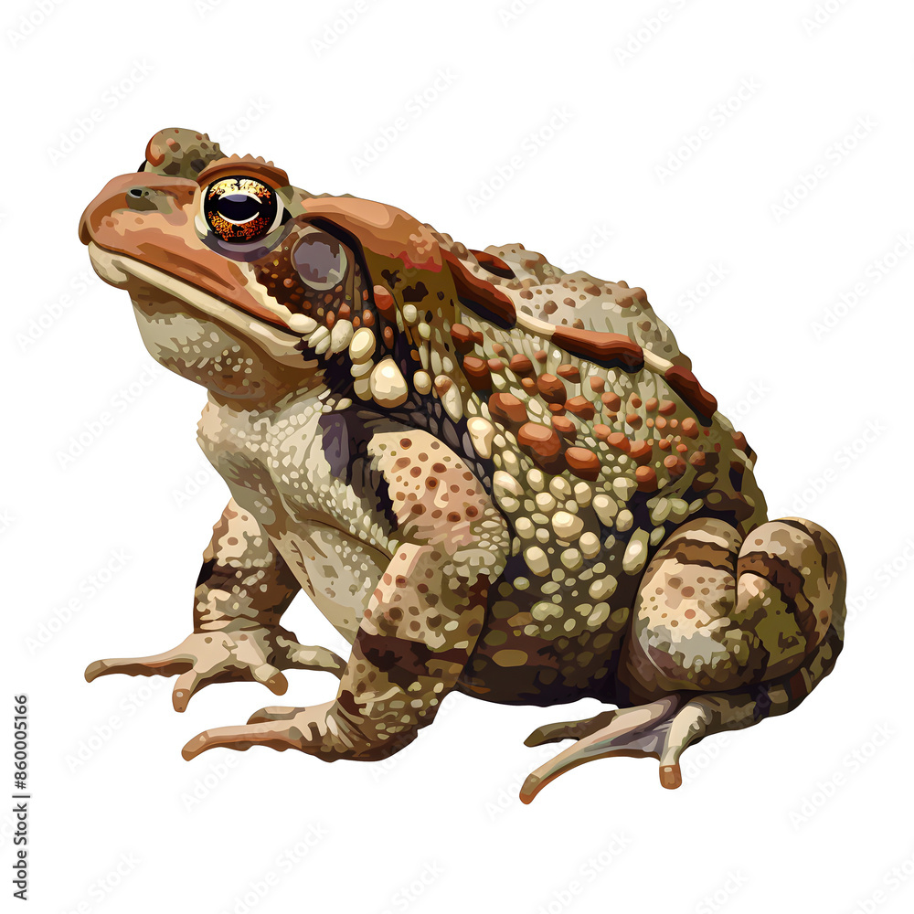 Fototapeta premium Clipart illustration of toad on a white background. Suitable for crafting and digital design projects.[A-0002]