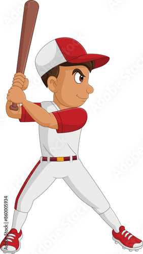 Cartoon boy holding a baseball bat