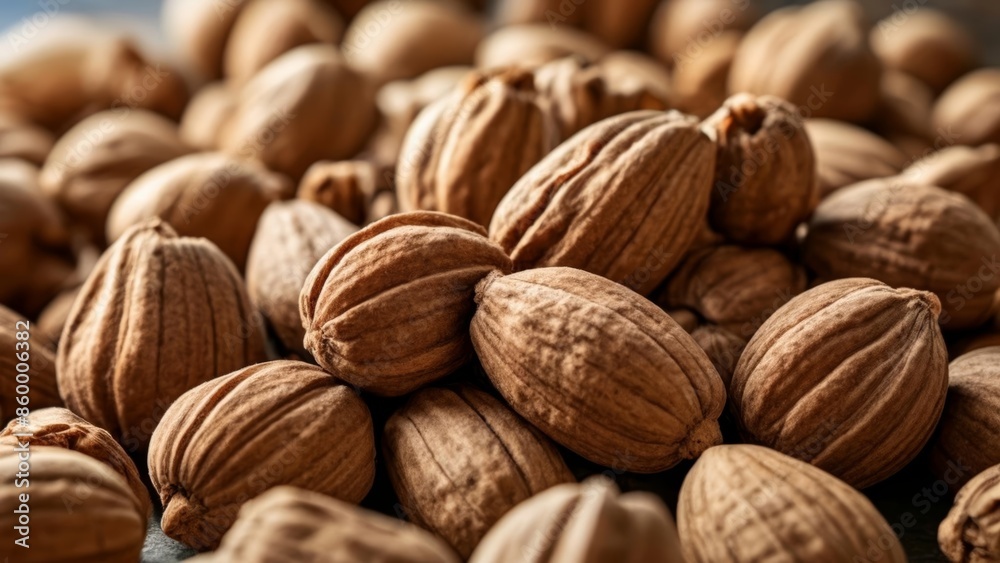 A bountiful pile of almonds ready to be savored A bountiful pile of almonds ready to be savored
