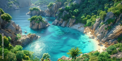 Secluded Cove with Turquoise Waters