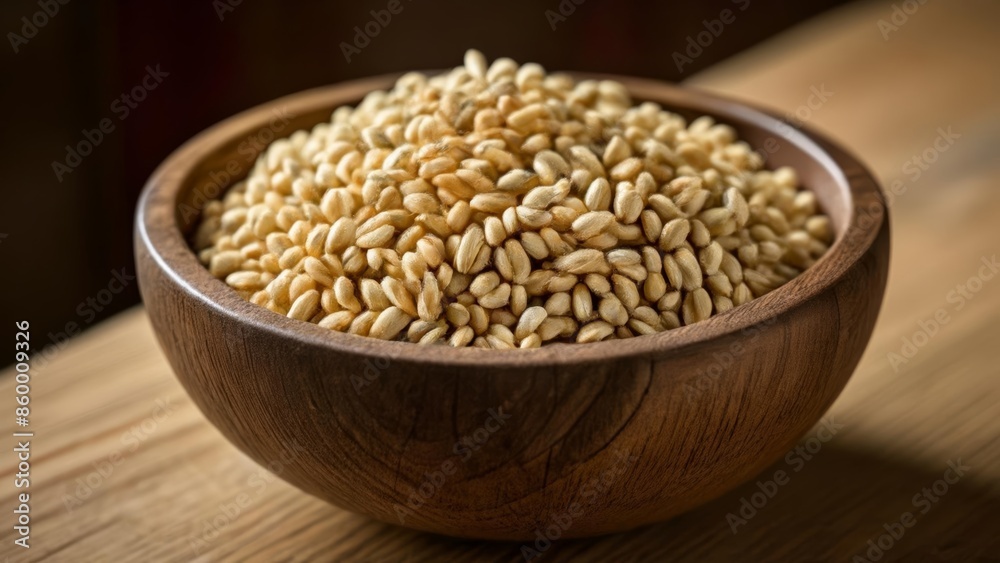 Natural grains in a rustic bowl Natural grains in a rustic bowl