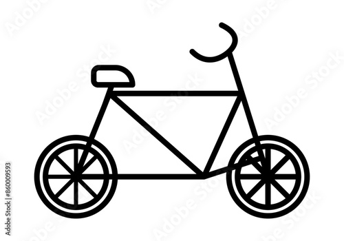 Icono negro de una bici en fondo blanco