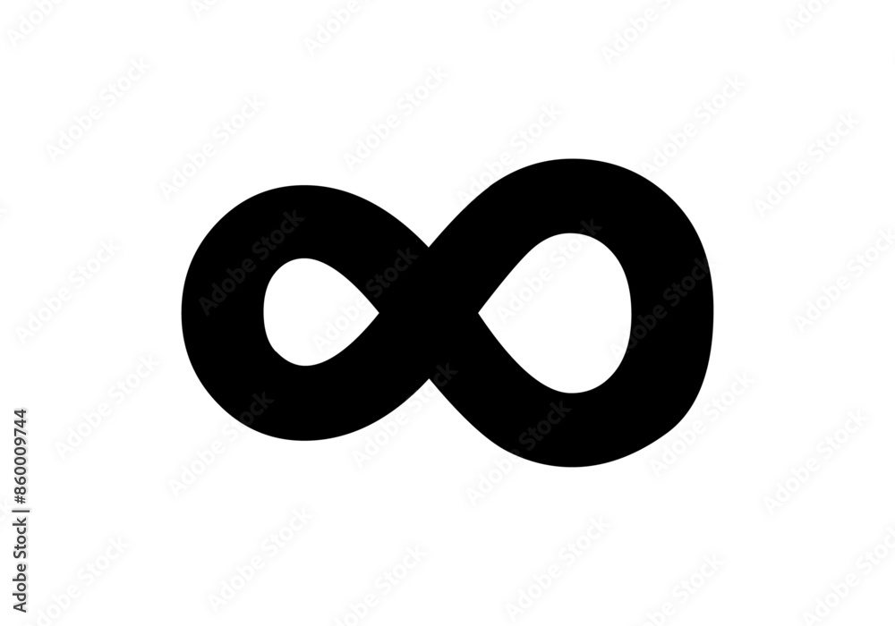 Icono negro de infinito en fondo blanco Icono negro de infinito en fondo blanco