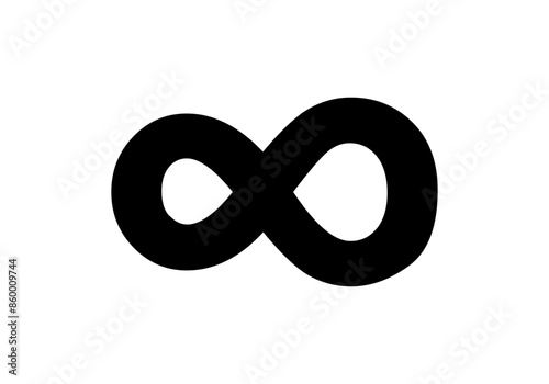 Icono negro de infinito en fondo blanco