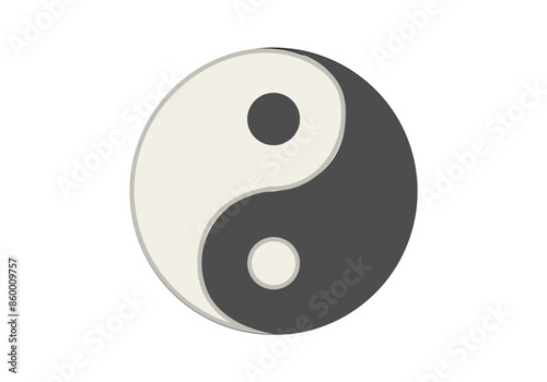 Icono del yin yang en fondo blanco