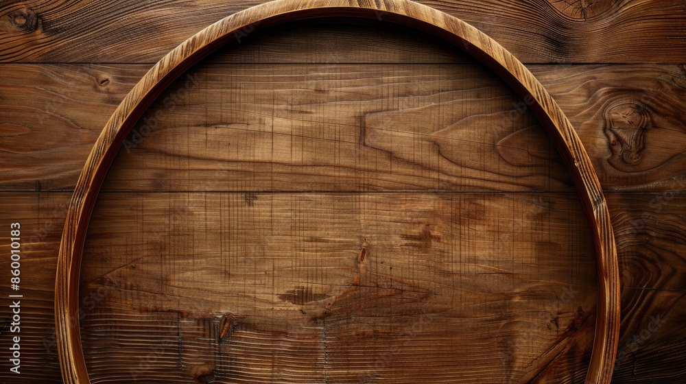 Circular wooden frame with empty space for text Circular wooden frame with empty space for text