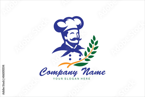 chef logo design vector illustration, restaurant symbol vector
