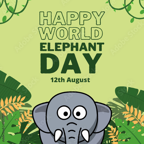 Colorful Happy World Elephant Day  photo