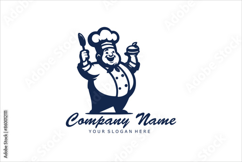 chef logo design vector illustration, restaurant symbol vector