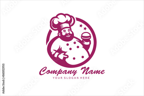 chef logo design vector illustration, restaurant symbol vector