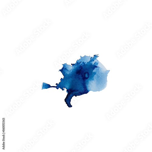 Blue Ink Splatters on a transparent Backdrop Highlighting Organic and Unpredictable Forms Created by Ink on a Surface © Grumpy