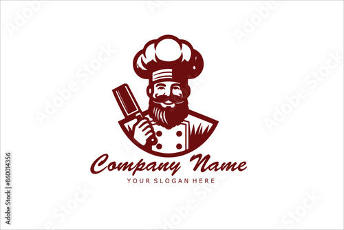 chef logo design vector illustration, restaurant symbol vector