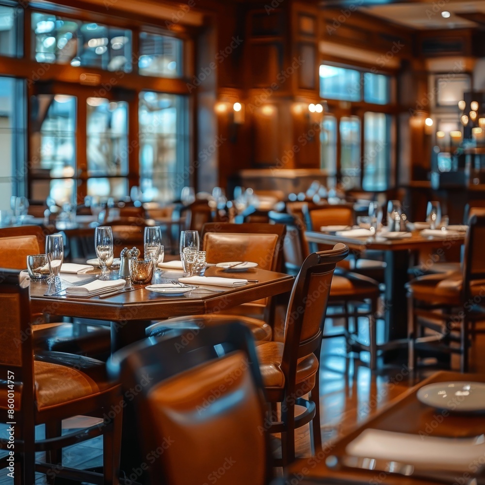 Cozy Restaurant Ambience with Soft Lighting and Wood