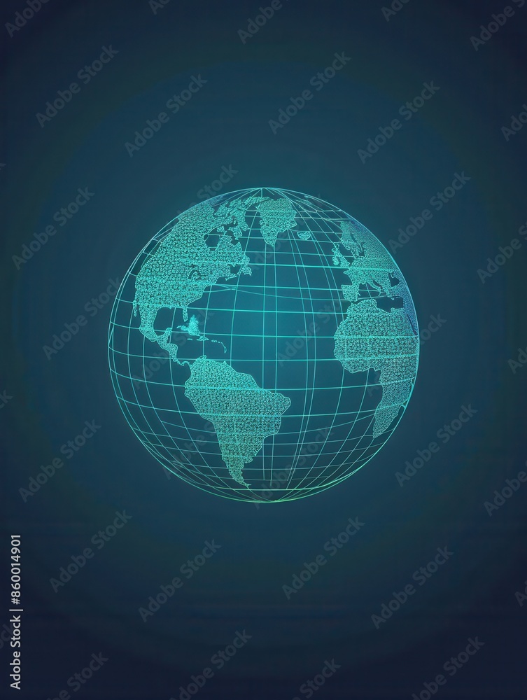 A simple, yet striking, illustration of a globe with continents outlined in a clean and minimalist style, perfect for travel agencies and global travel companies. Generative AI A simple, yet striking, illustration of a globe with continents outlined in a clean and minimalist style, perfect for travel agencies and global travel companies. Generative AI