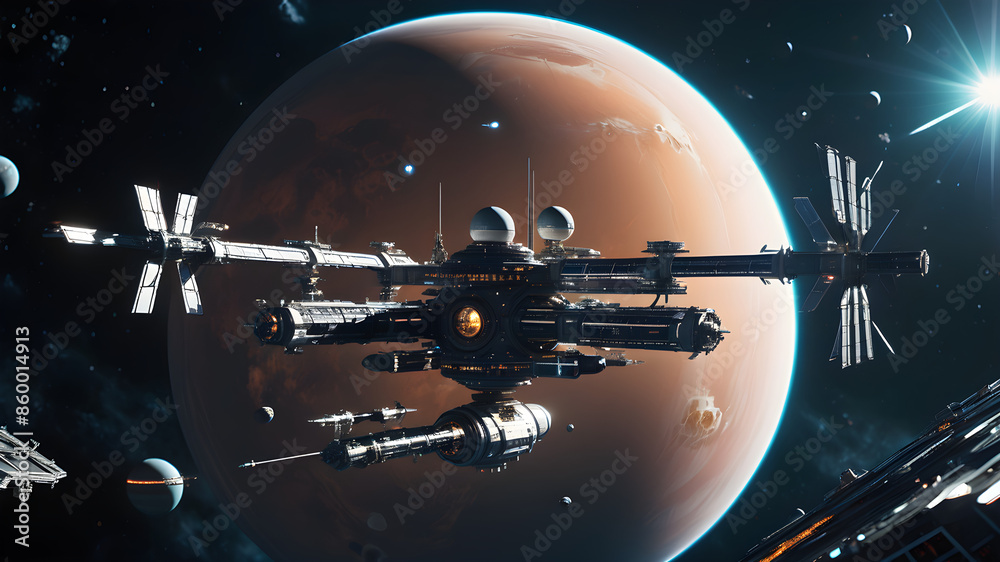 futuristic space station futuristic space station