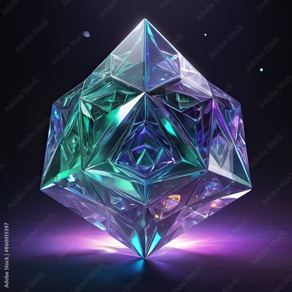 Abstract blue background with sparkling geometric triangles evokes a sense of luxury and precious gems