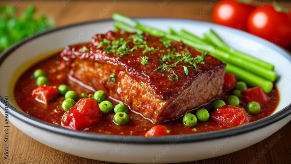 Deliciously hearty meal ready to be savored Deliciously hearty meal ready to be savored