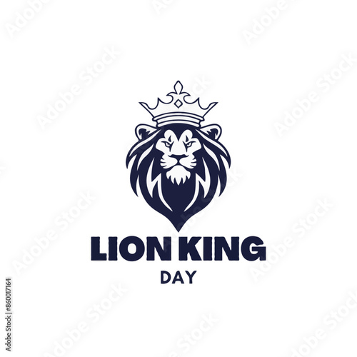 White and Navy Lion Day Flyer photo