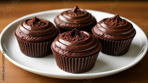  Chocolate cupcakes with rich glossy frosting