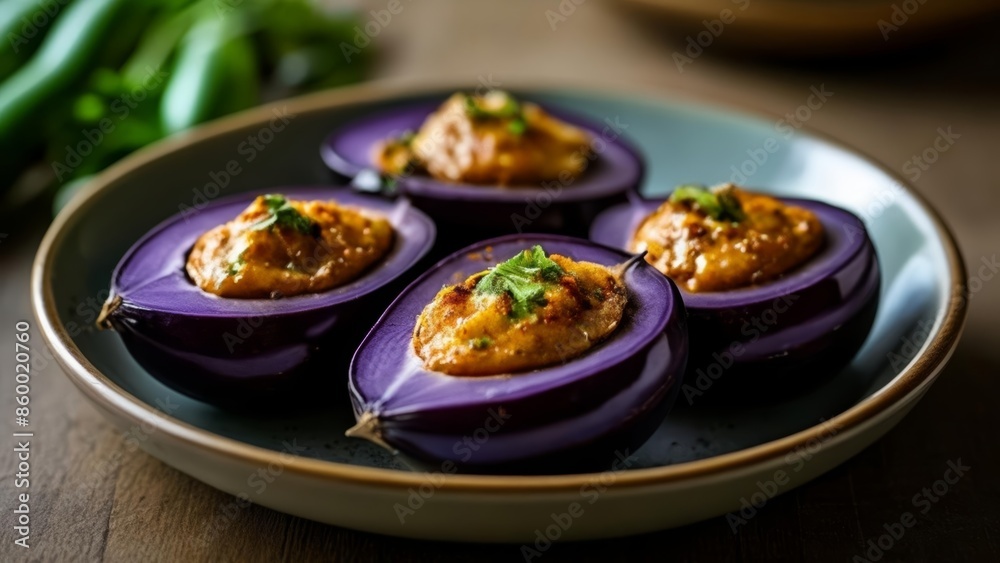 Delicious stuffed eggplant appetizer Delicious stuffed eggplant appetizer