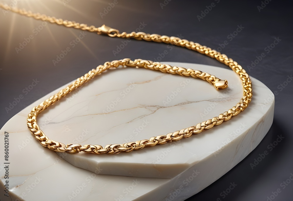 A gold necklace and bracelet set A gold necklace and bracelet set
