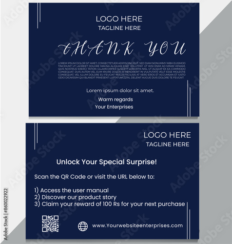 Customer Loyalty Thank You card template design