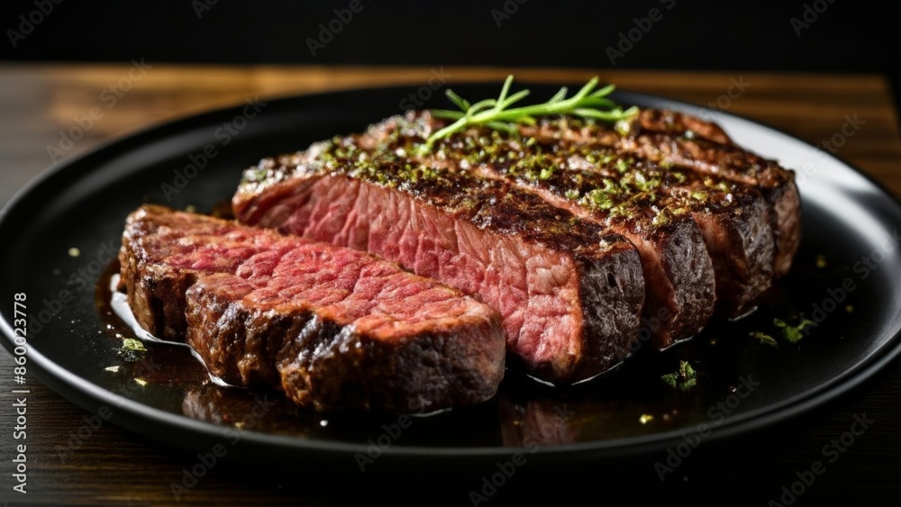  Deliciously cooked steak ready to be savored