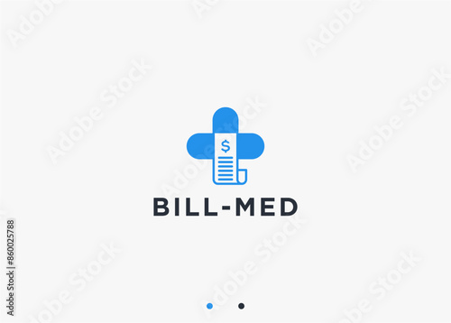 medical bill logo design vector silhouette illustration