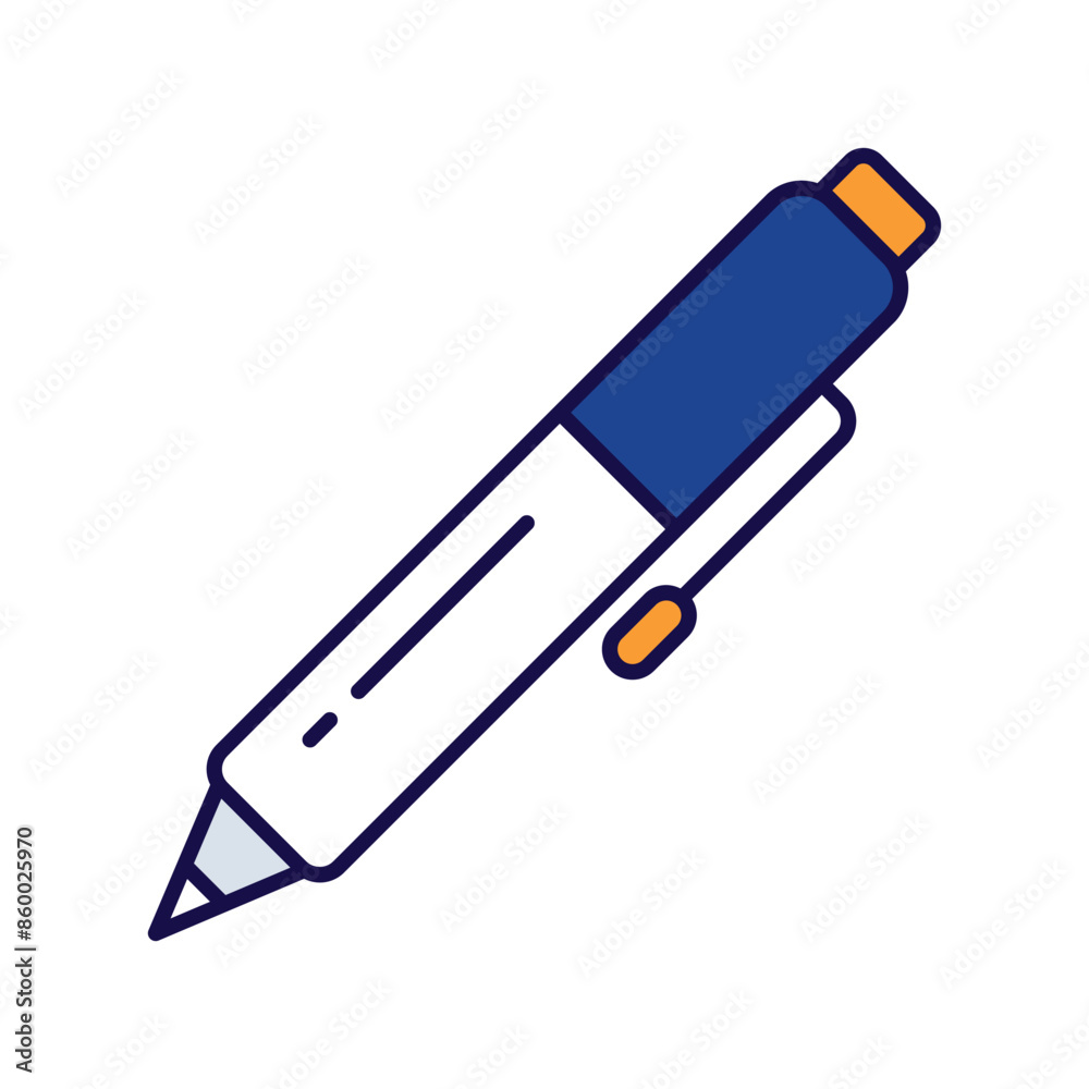 fountain pen icon with white background vector stock illustration