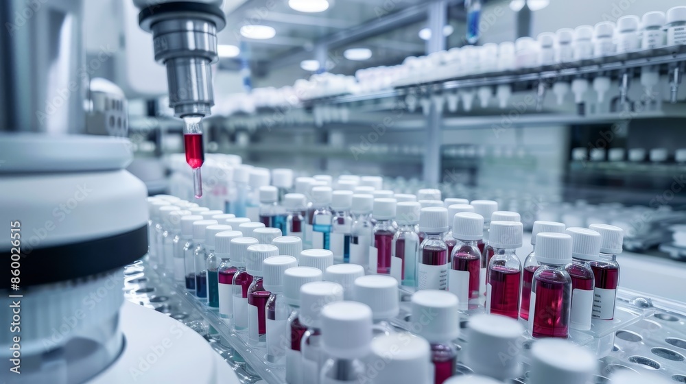Fototapeta premium AIPowered Pharmaceutical Lab Synthesizes Novel Compounds with Potential for Healthcare Revolution