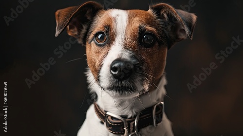 a dog with a dog collar portrait 