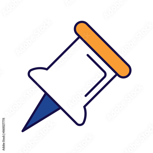 push pin icon with white background vector stock illustration