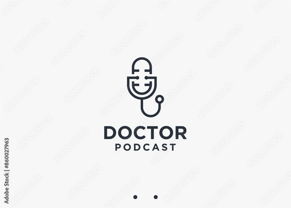 podcast doctor logo design vector silhouette illustration podcast doctor logo design vector silhouette illustration