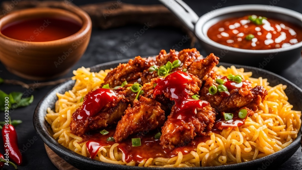 Fototapeta premium Ayam goreng is an Indonesian dish.