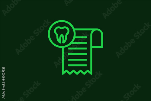 bill for dental treatment illustration in flat style design. Vector illustration.