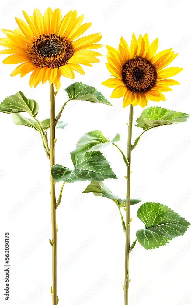 Obraz premium Sunflowers isolated on white background.