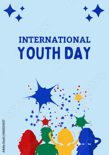 Blue Simple International Youth Day Poster  photo