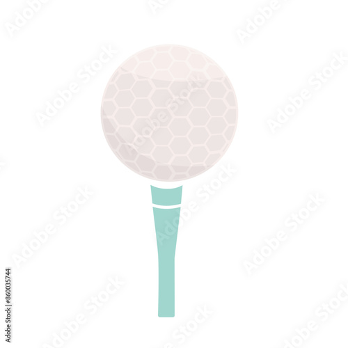 golf ball on tee color vector illustration
