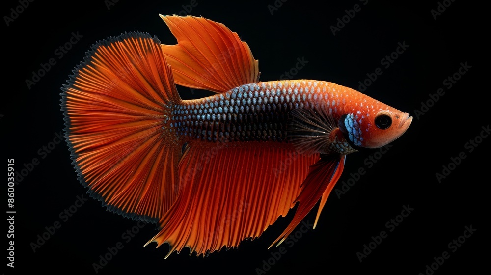 betta fighting fish on black background. betta fighting fish on black background.
