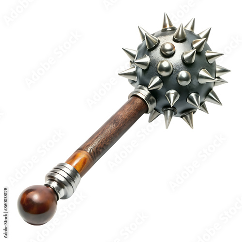 spiked ball mace on transparent background photo