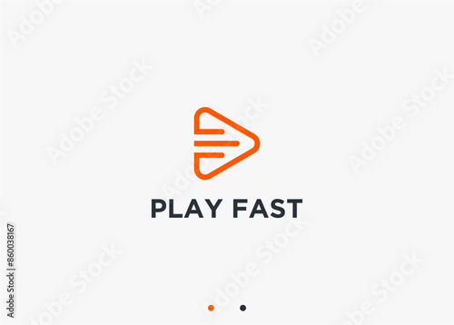 fast play logo design vector silhouette illustration