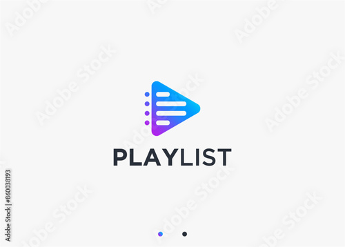 play with list logo design vector silhouette illustration