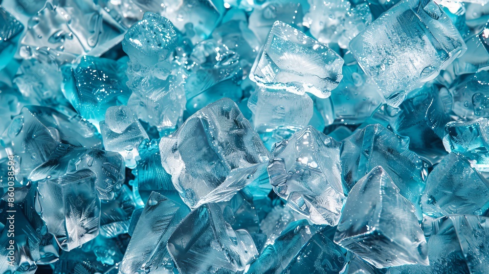 Macro closeup of a pile of ice cubes. Macro closeup of a pile of ice cubes.